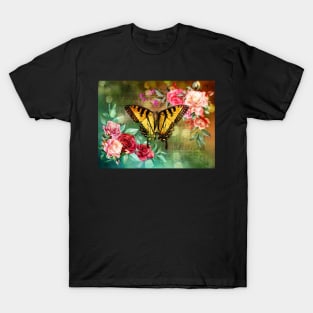 Summer floral garden and butterfly T-Shirt